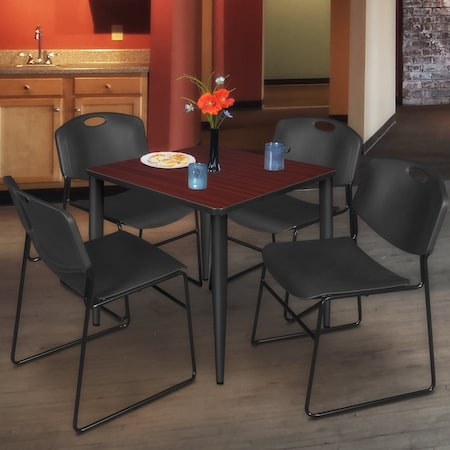 Regency Kahlo Square Table & Chair Sets, 30 W, 30 L, 29 H, Wood, Metal, Polypropylene Top, Mahogany TPL3030MHBK44BK
